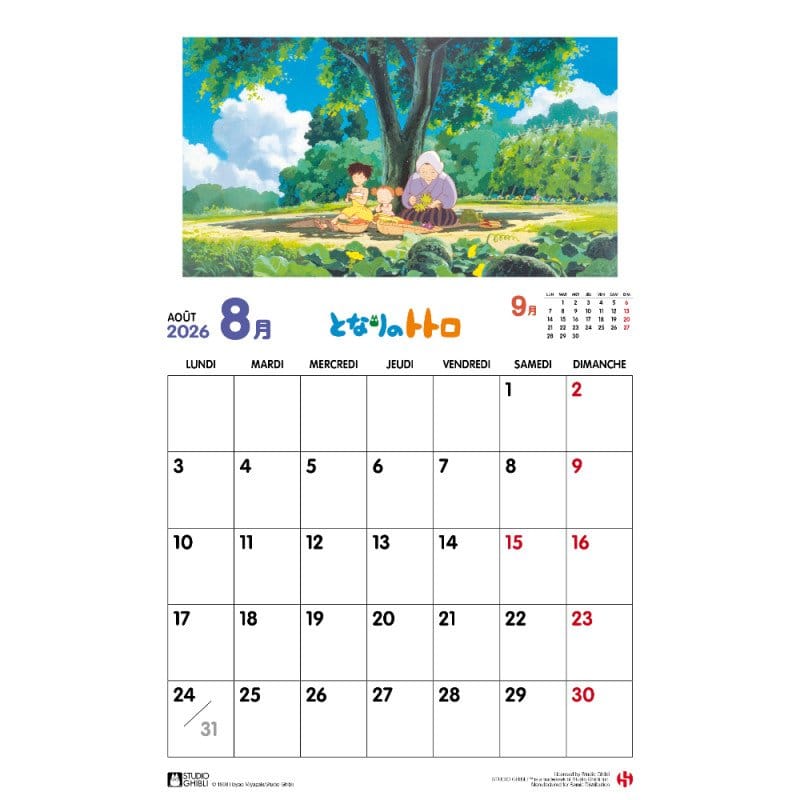 Il mio vicino Totoro Calendario 2026 *Versione francese*