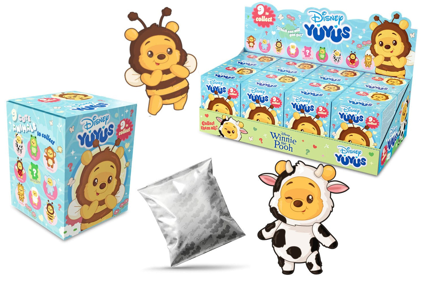Disney YuYus Llaveros de Peluche Winnie the Pooh 12 cm Blindbox Display (8)