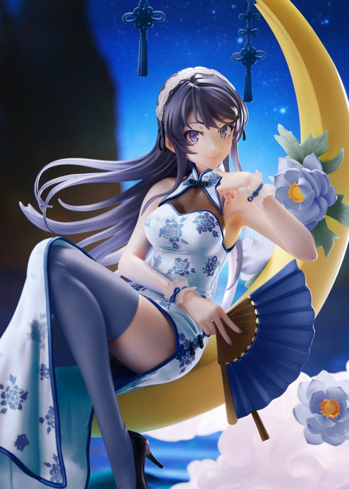 Rascal drømmer ikke om Bunny Girl Senpai PVC Statue 1/7 Mai Sakurajima White Mandarin Dress Ver. 25 cm