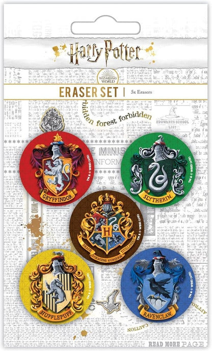 Harry Potter Eraser Set Hogwarts Crests