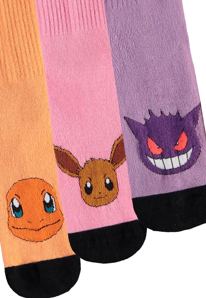 Pokemon Socken 3-Pack-Köpfe Colormix 35-38