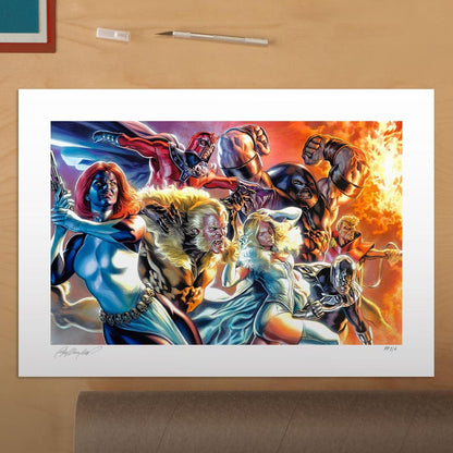 Marvel X-Men Kanvas Tablo Felipe Massafera'dan Mutantların Kardeşliği 46 x 66 cm - çerçevesiz