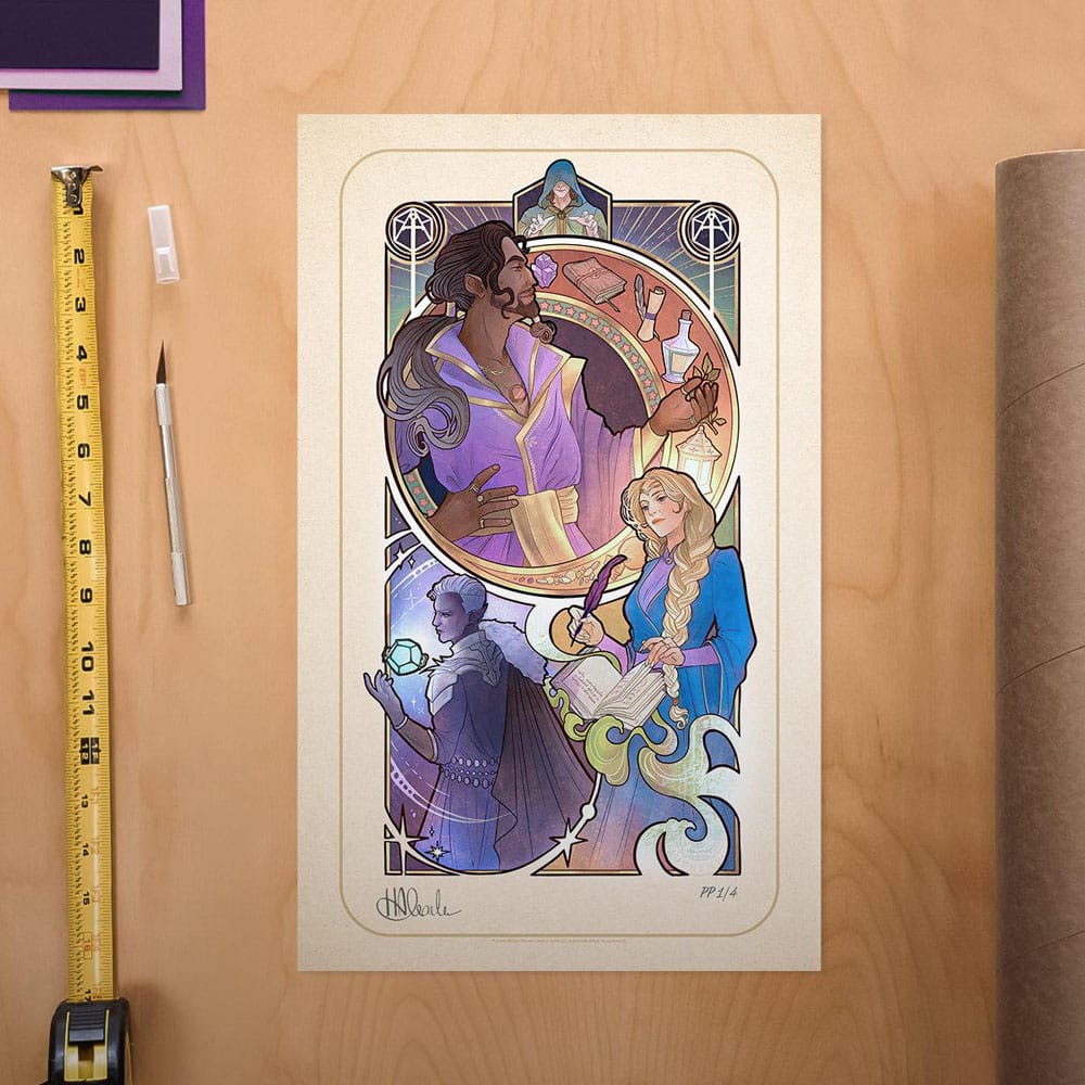 Critical Role Art Print Matthew Mercer: 10-årsjubileum Art Nouveau Illustrationer 46 x 28 cm - oinramad