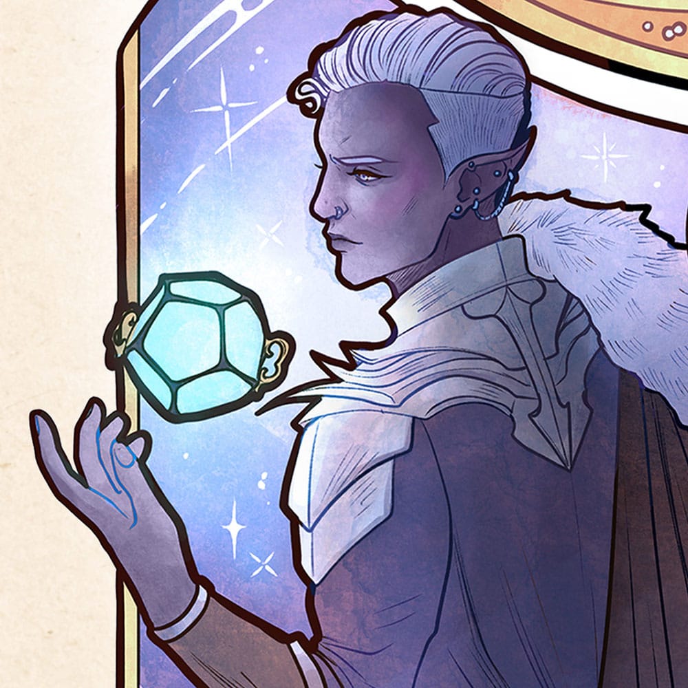 Critical Role Art Print Matthew Mercer: 10th Anniversary Art Nouveau-illustrasjoner 46 x 28 cm - uinnrammet