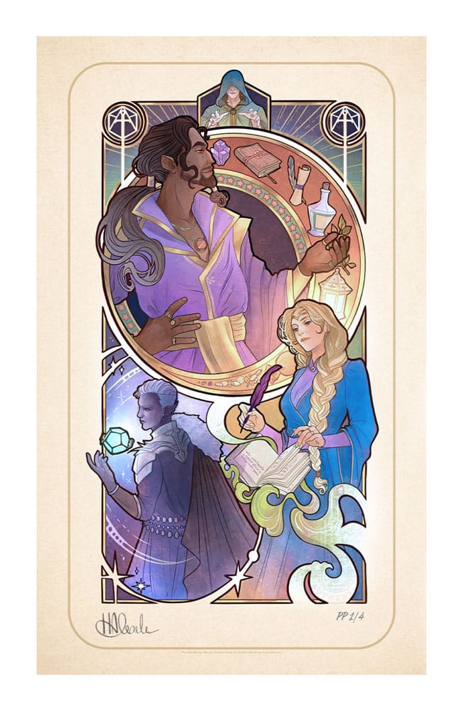 Critical Role Art Print Matthew Mercer: 10th Anniversary Art Nouveau-illustrasjoner 46 x 28 cm - uinnrammet