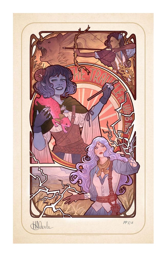 Critical Role Art Print Laura Bailey: 10th Anniversary Art Nouveau-illustrasjoner 46 x 28 cm - uinnrammet
