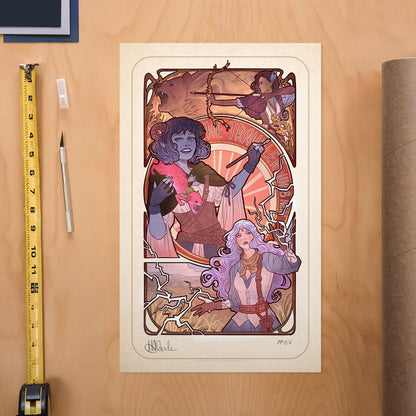 Critical Role Art Print Laura Bailey: 10th Anniversary Art Nouveau-illustrasjoner 46 x 28 cm - uinnrammet