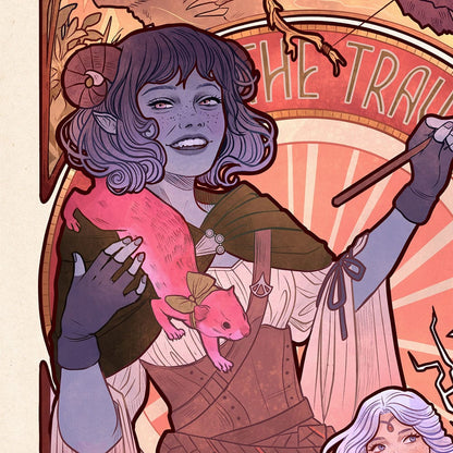 Critical Role Art Print Laura Bailey: 10th Anniversary Art Nouveau-illustrasjoner 46 x 28 cm - uinnrammet