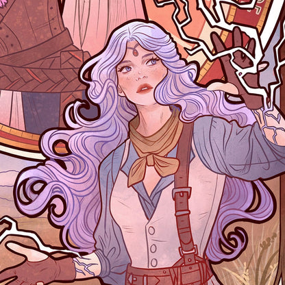 Critical Role Art Print Laura Bailey: 10th Anniversary Art Nouveau-illustrasjoner 46 x 28 cm - uinnrammet