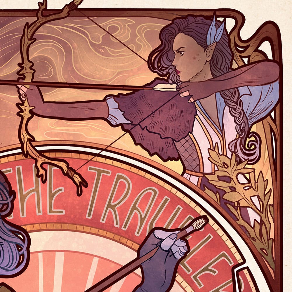 Critical Role Art Print Laura Bailey: 10th Anniversary Art Nouveau-illustrasjoner 46 x 28 cm - uinnrammet