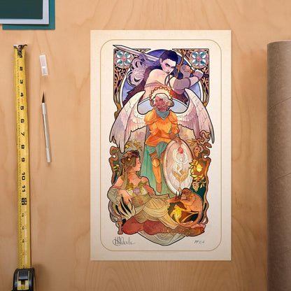 Critical Role Art Print Ashley Johnson : 10e anniversaire Art Nouveau Illustrations 46 x 28 cm - sans cadre