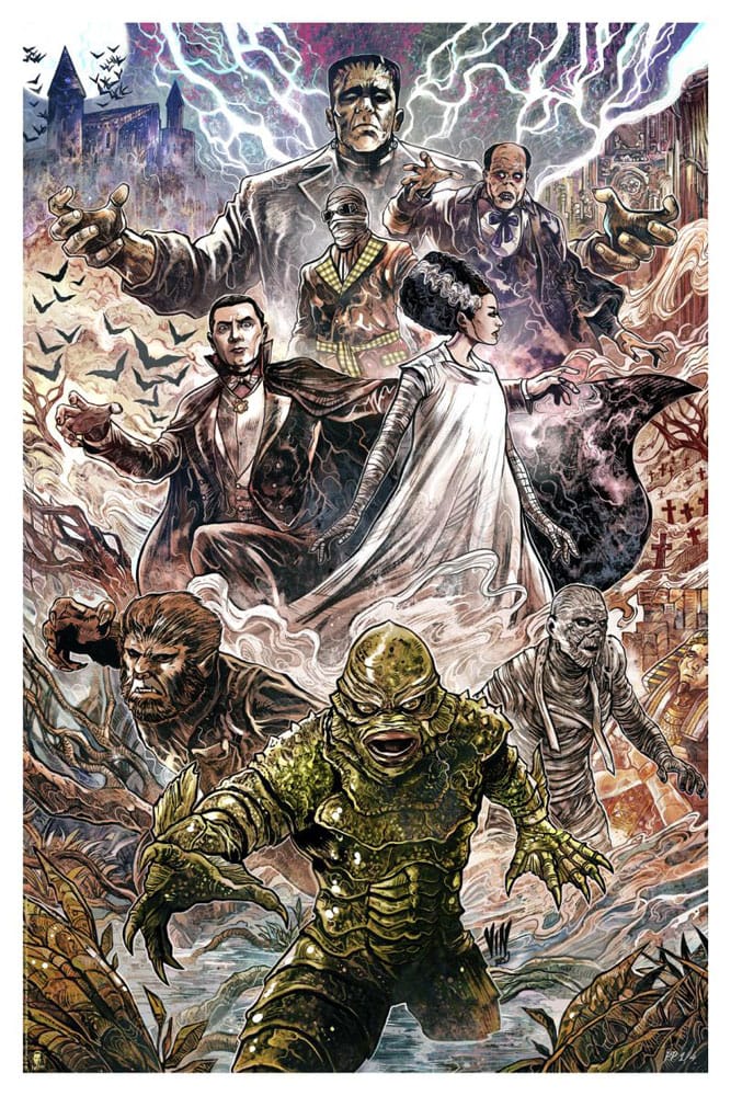 Universal Monsters Konsttryck Universal Monsters av Vincenzo Riccardi 61 x 41 cm - oinramad