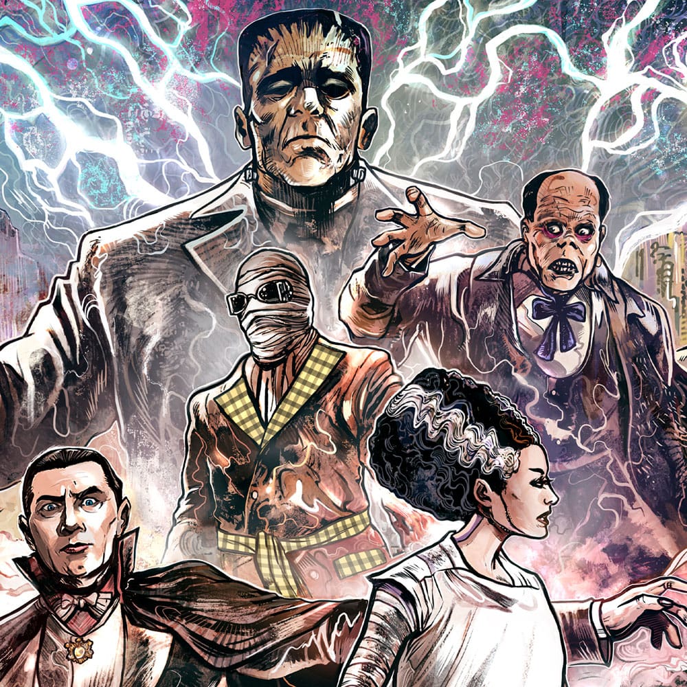 Universal Monsters Konsttryck Universal Monsters av Vincenzo Riccardi 61 x 41 cm - oinramad