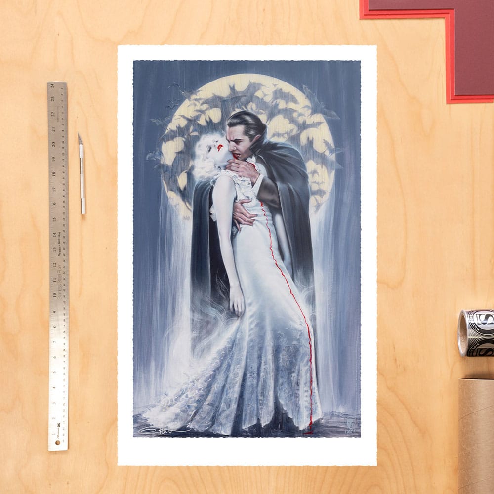 Dracula kunsttryk Kysset af Olivia De Berardinis 70 x 43 cm - uindrammet