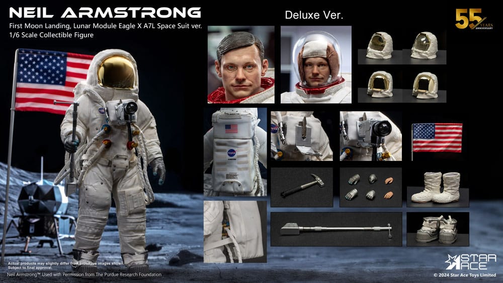 Neil Armstrong -actie Afbeelding 1/6 Neil Armstrong Deluxe versie 30 cm