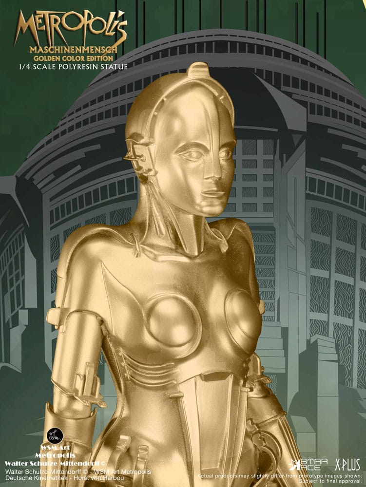 Metropolis Statue 1/4 Maschinenmensch Metallic Gold 40 cm