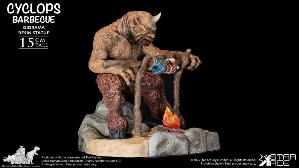 Ray Harryhausen Diorama 1/8 Cyclops Grillscene 17 cm
