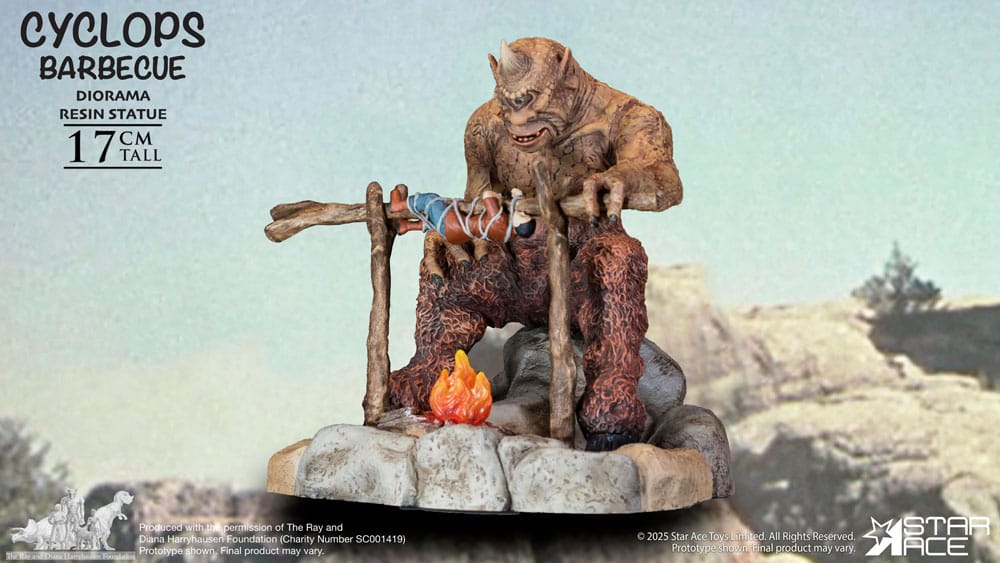 Ray Harryhausen Diorama 1/8 Cyclops Grillscene 17 cm