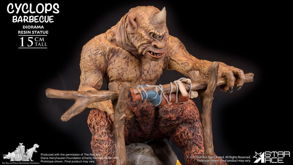 Ray Harryhausen Diorama 1/8 Cyclops Grillscene 17 cm