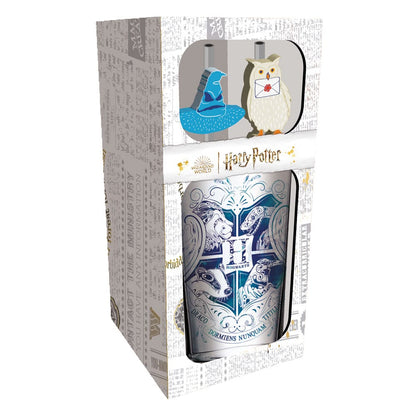 Harry Potter Glass Tumbler med sugrör Hogwarts 485 ml