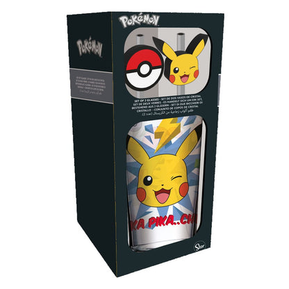 Pokémon Glass Tumbler med Straws Pikachu 485 ml