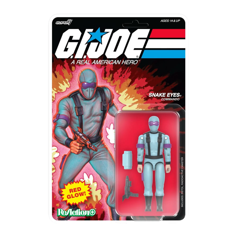 GI Joe ReAction+ Action Figure Wave 06 Snake Eyes (Rosso Bagliore, Cristallo Veleno) 10 cm
