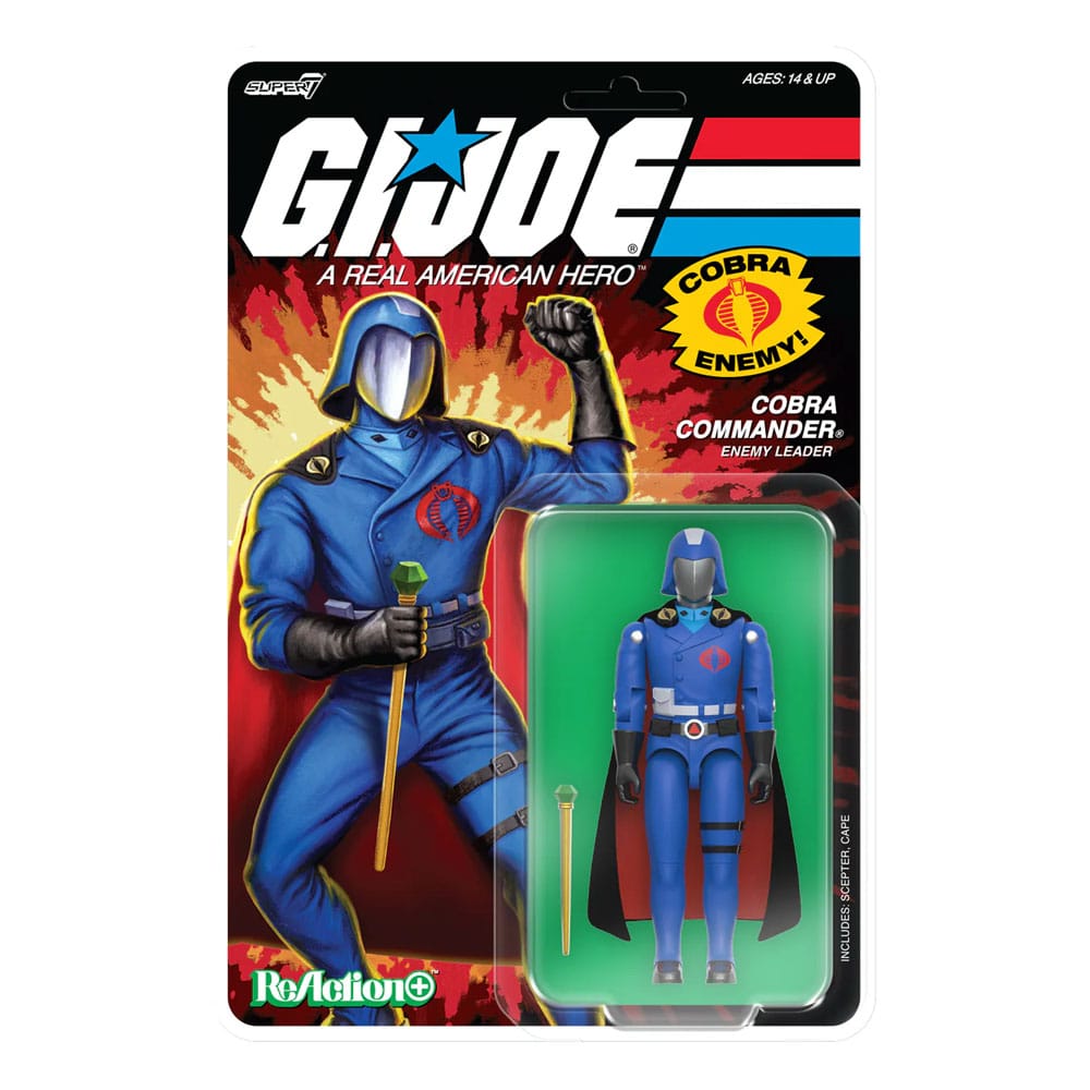 GI Joe ReAction+ Figura de acción Wave 06 Cobra Commander (Película, Capa Negra) 10 cm