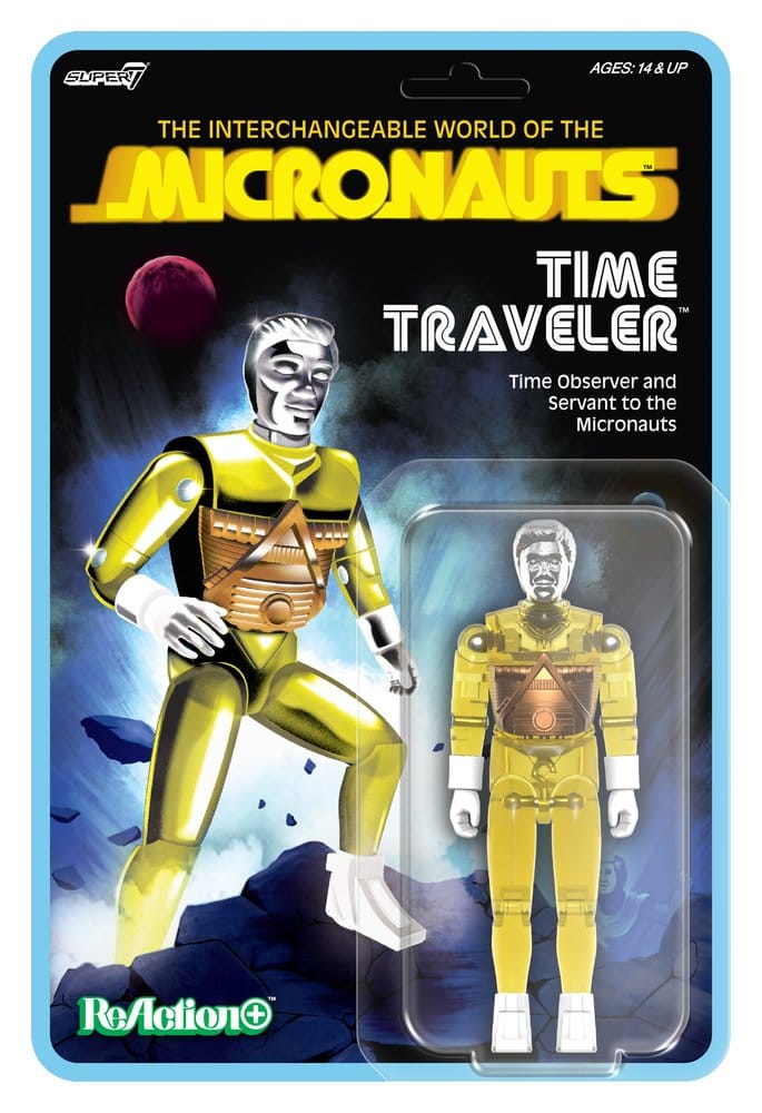 Micronauts ReAction+ Actionfigur Wave 03 Zeitreisender (Transluzent Gelb) 10 cm