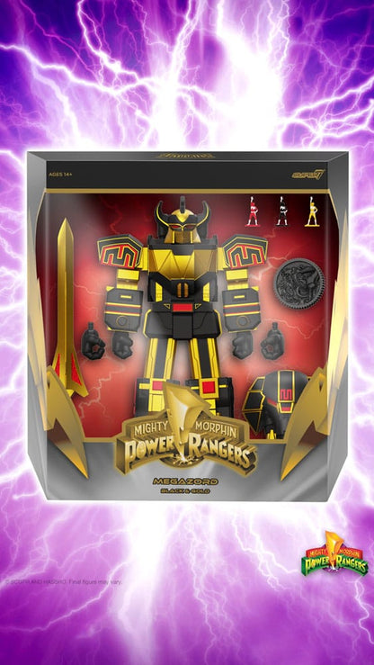 Power Rangers Ultimates Figura de acción Megazord (negro/oro) 18 cm