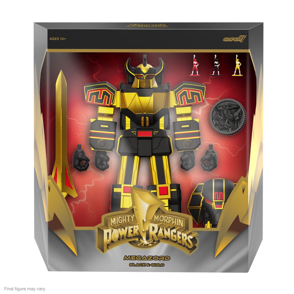 Power Rangers Ultimates Figura de acción Megazord (negro/oro) 18 cm