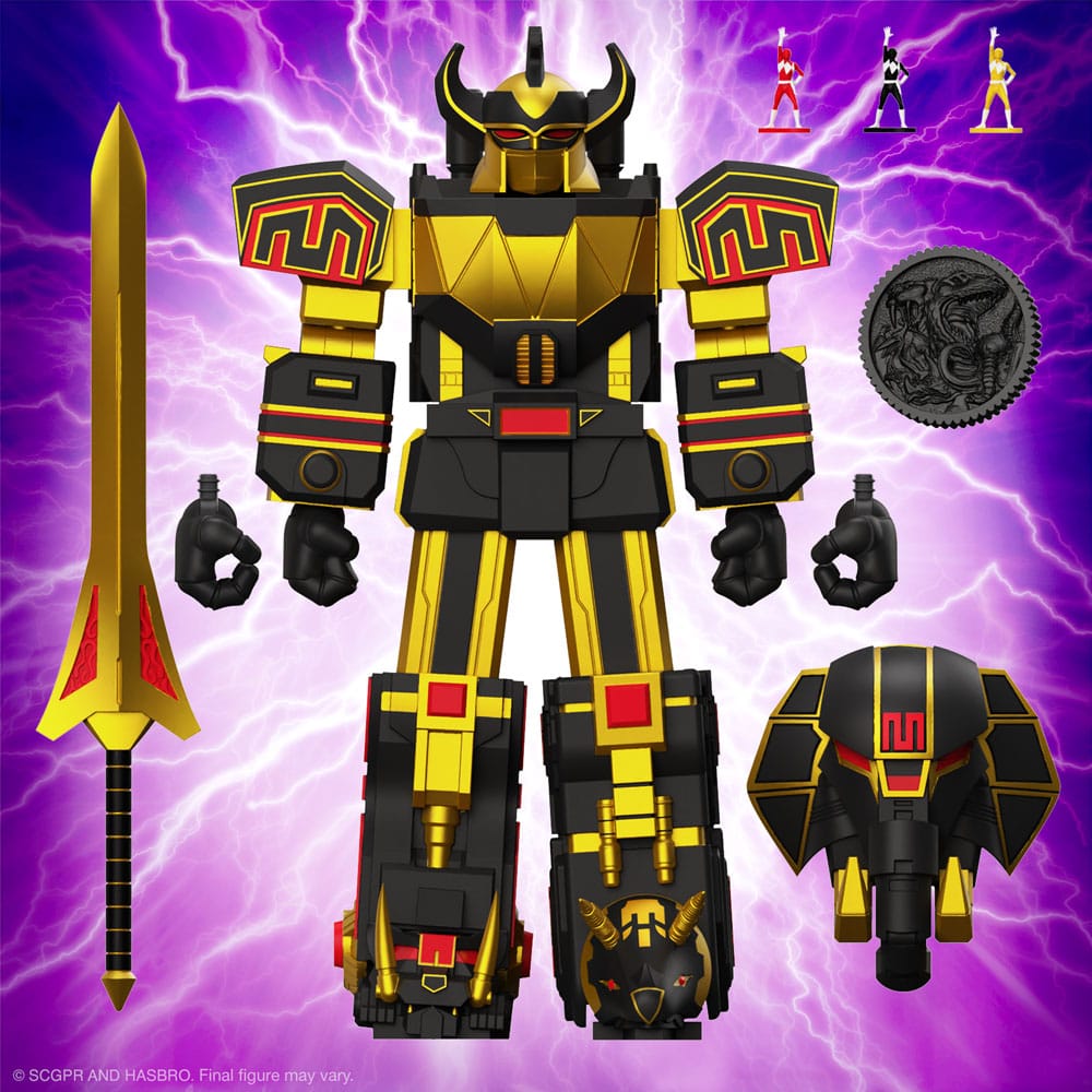 Power Rangers Ultimates Figura de acción Megazord (negro/oro) 18 cm