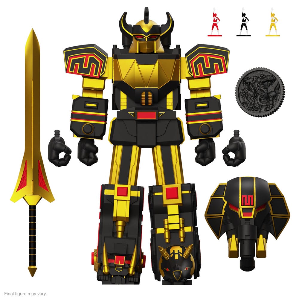 Power Rangers Ultimates Figura de acción Megazord (negro/oro) 18 cm