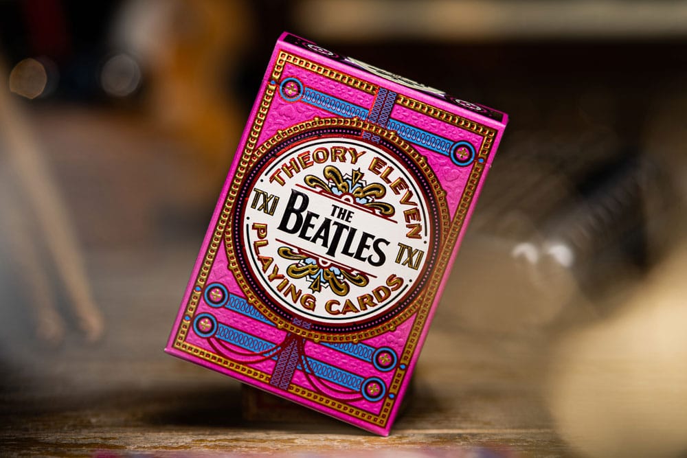 The Beatles som spiller kort rosa versjon