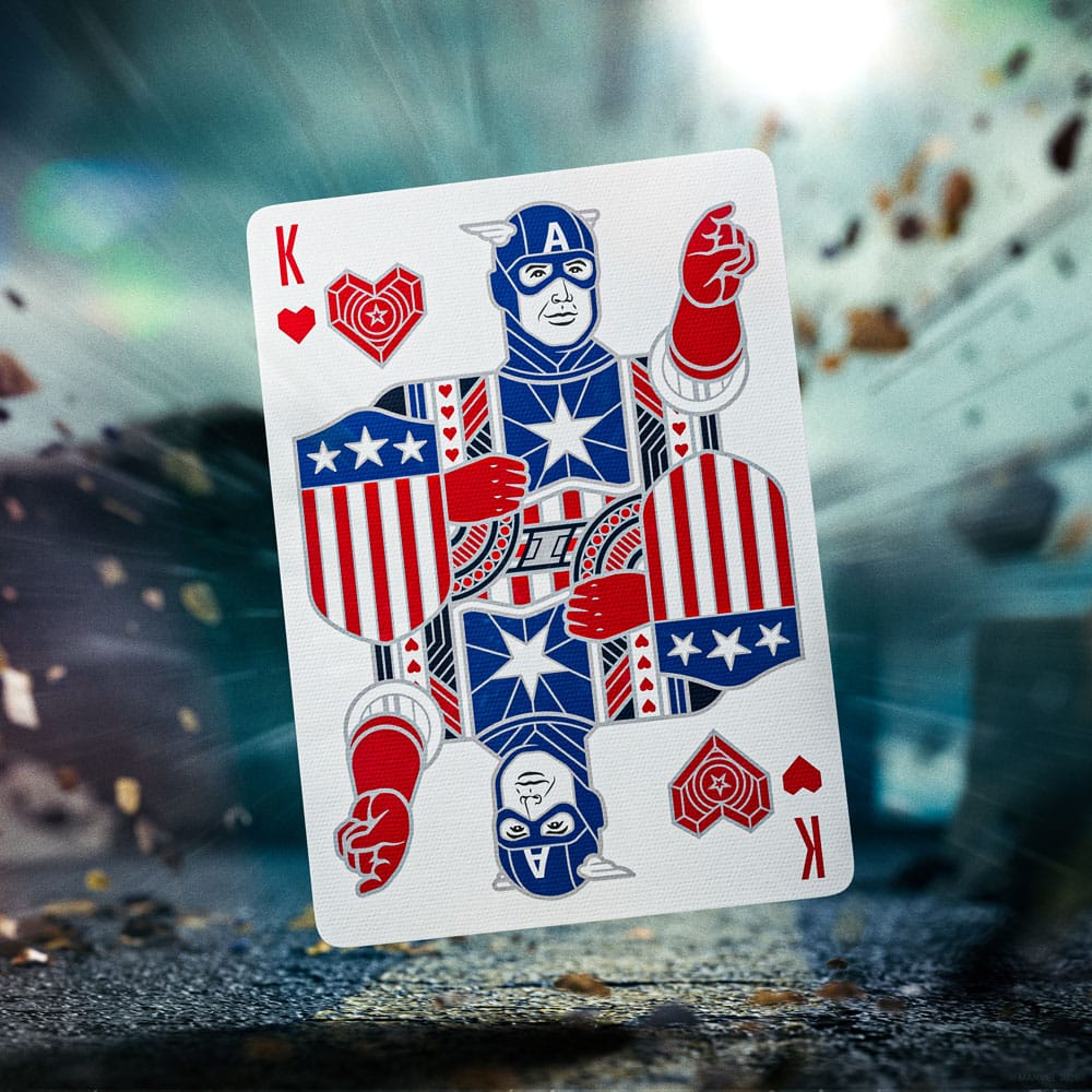 Captain America spillekort patriotisk design