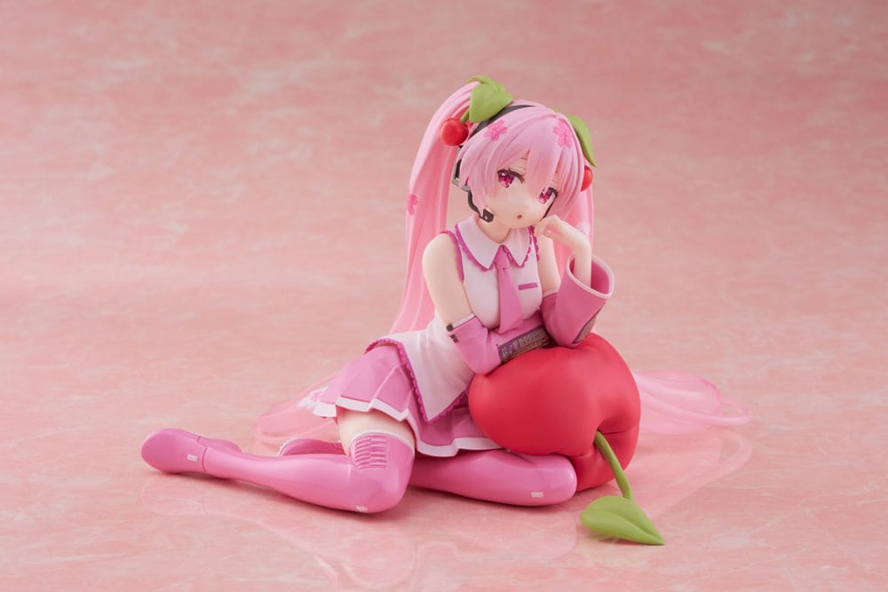 Hatsune miku pvc kip radna površina slatka figura sakura miku cherry jastuk ver. 13 cm