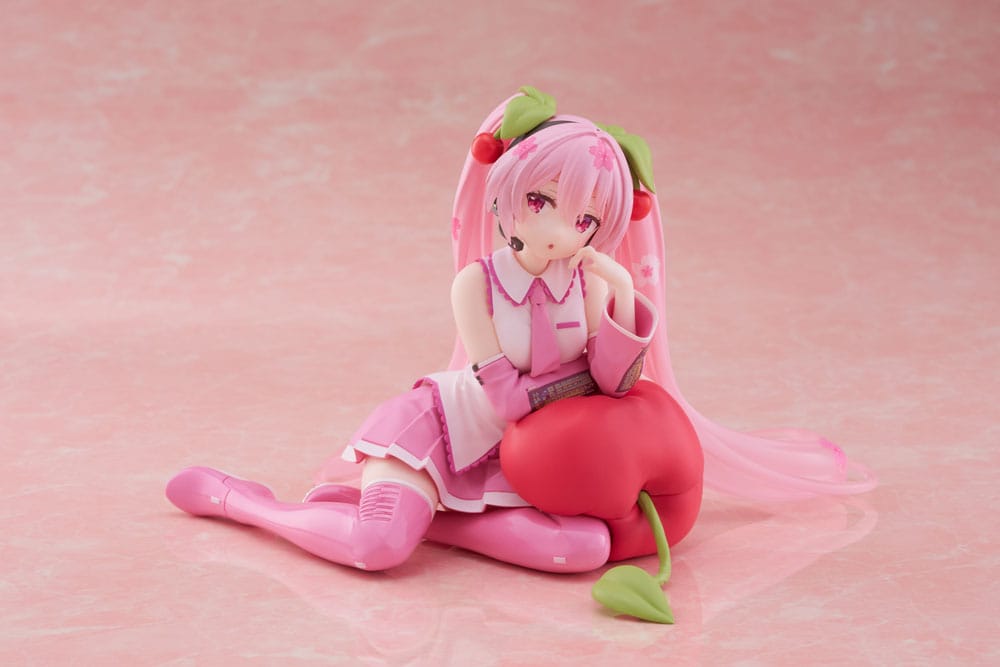Hatsune miku pvc kip radna površina slatka figura sakura miku cherry jastuk ver. 13 cm