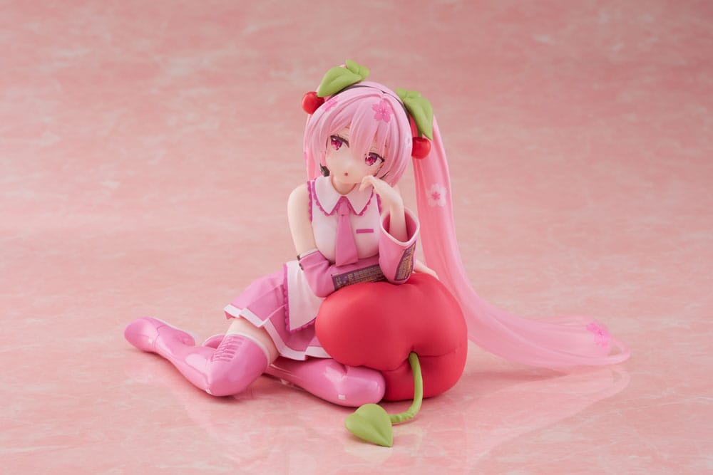 Hatsune miku pvc kip radna površina slatka figura sakura miku cherry jastuk ver. 13 cm