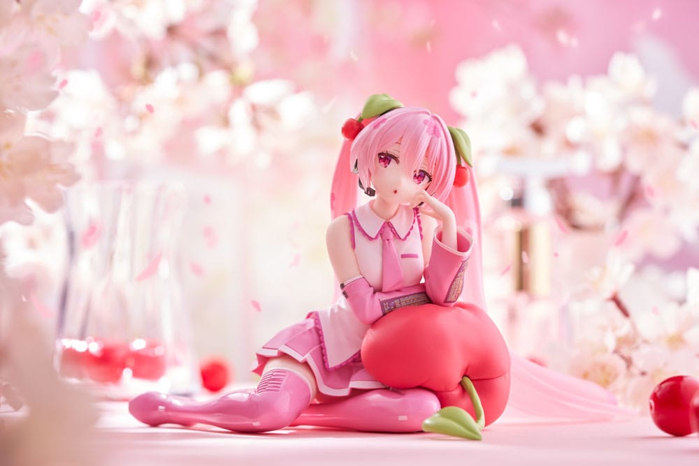 Hatsune miku pvc kip radna površina slatka figura sakura miku cherry jastuk ver. 13 cm