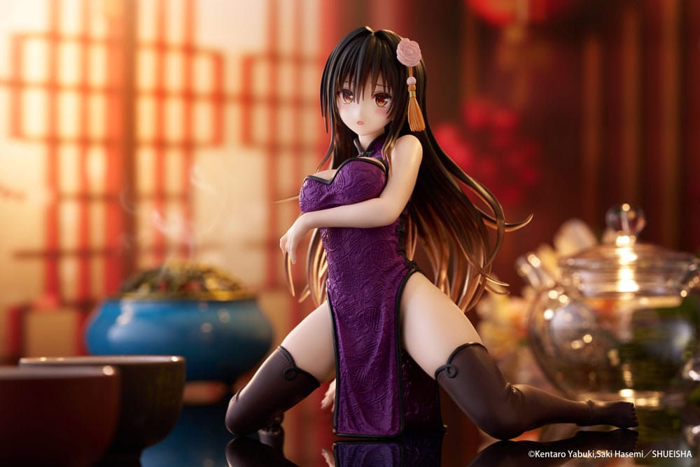 Amar Ru Darkness Desktop Linda estatua de PVC Yui Kotegawa (Vestido chino Ver.) 13 cm