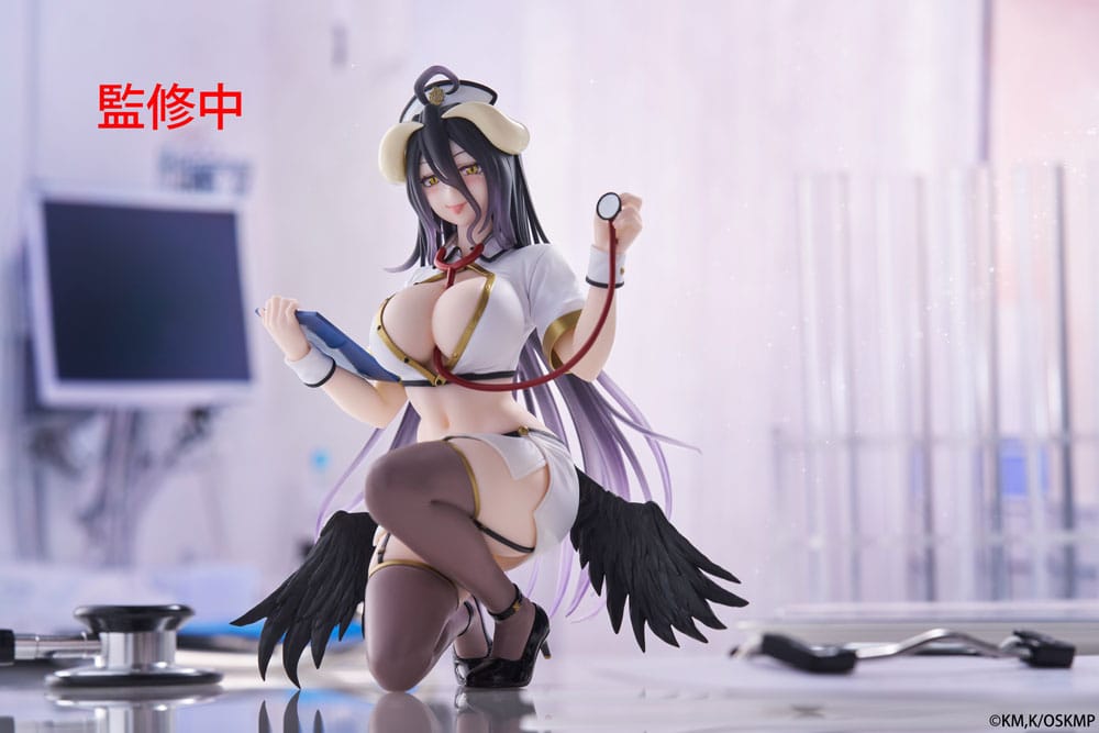 Estatua de PVC Overlord, figura bonita de escritorio, enfermera Albedo Ver. Renovación 13 cm