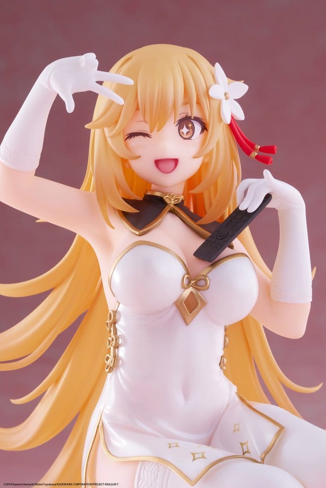 En viss vitenskapelig Railgun PVC-statue stasjonær søt figur Misaki Shokuho kinesisk kjole Ver. 13 cm