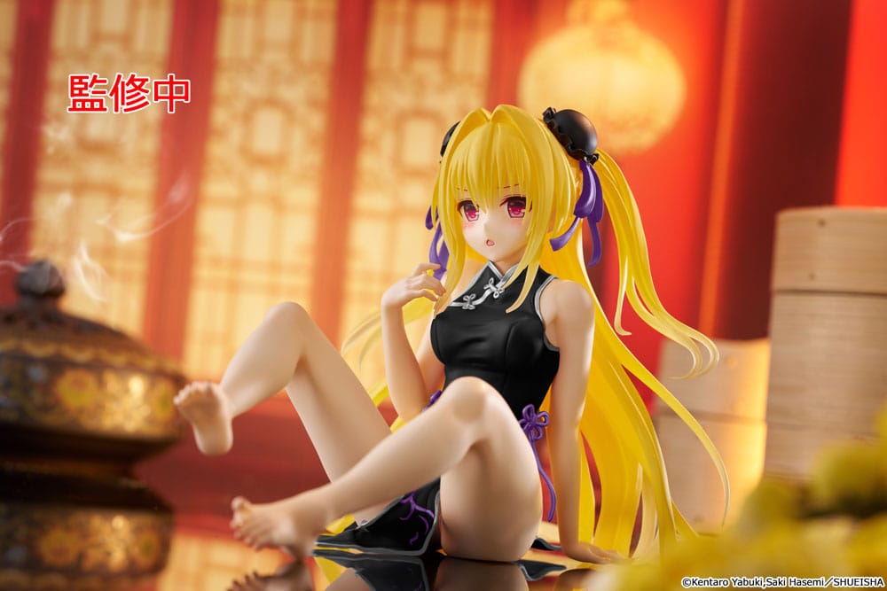 To Love-Ru Darkness PVC Statue Desktop Sød Figur Golden Darkness (Kina kjole Ver.) Fornyelse 13 cm