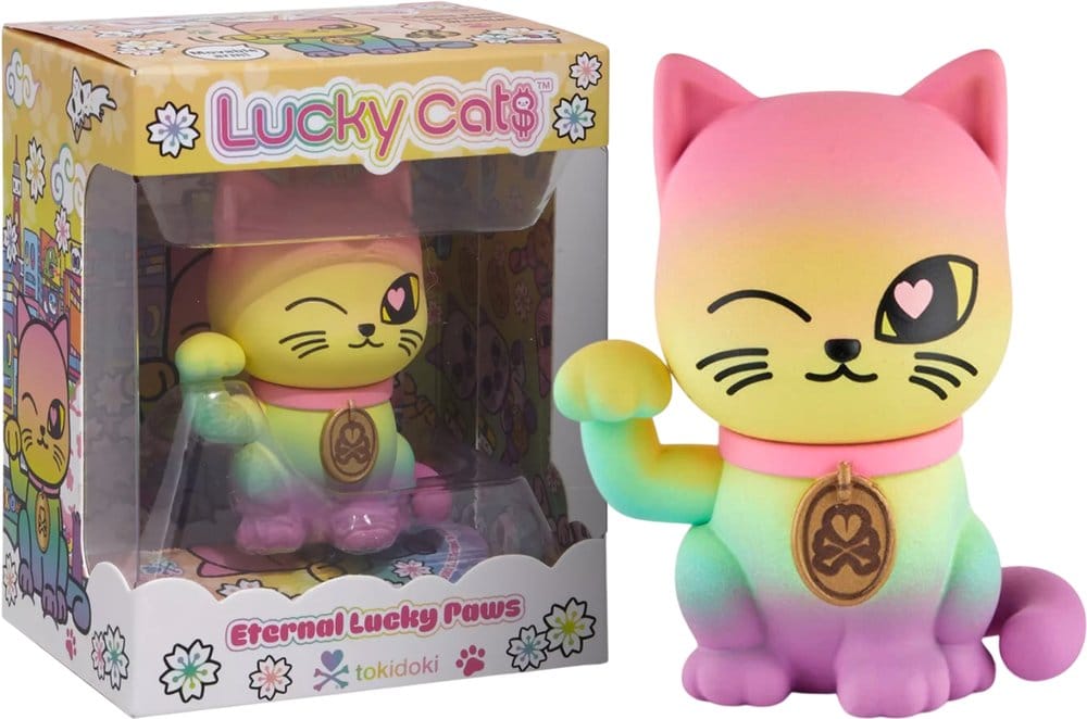 Lucky Cats Pencere Kutusu Figürü Ebedi Şanslı Paws 6 cm