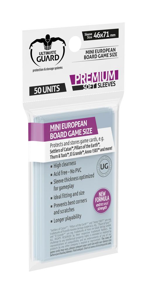 Ultimate Guard Board Game Sleeves (50) - Mini European