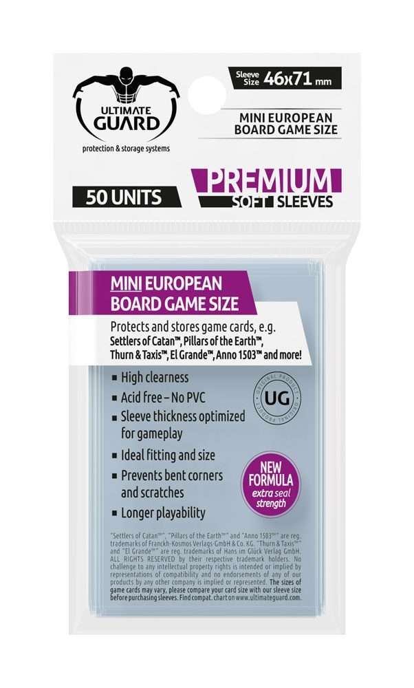 Ultimate Guard Board Game Sleeves (50) - Mini European