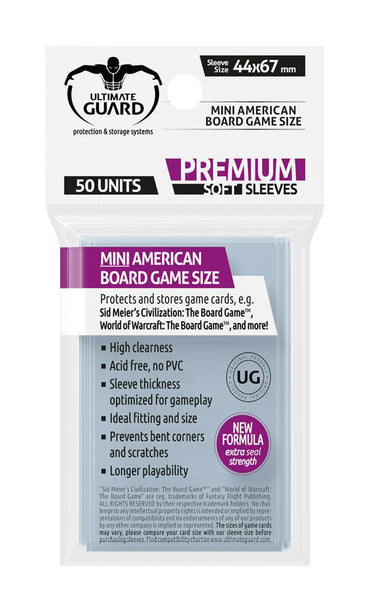 Ultimate Guard Board Game Sleeves (50) - Mini American