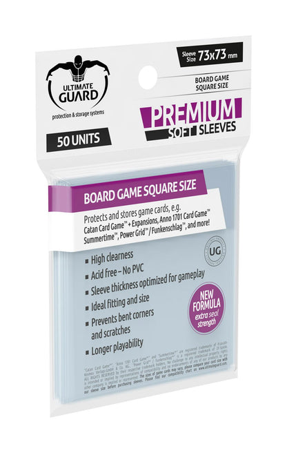 Manches souples Ultimate Guard Premium pour les cartes de jeu du conseil d'administration (50)