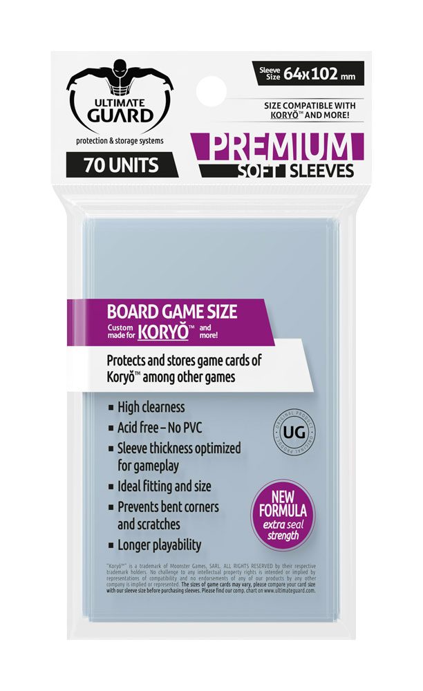 Manches souples Ultimate Guard Premium pour les cartes de jeu de société Koryó ™ (70)