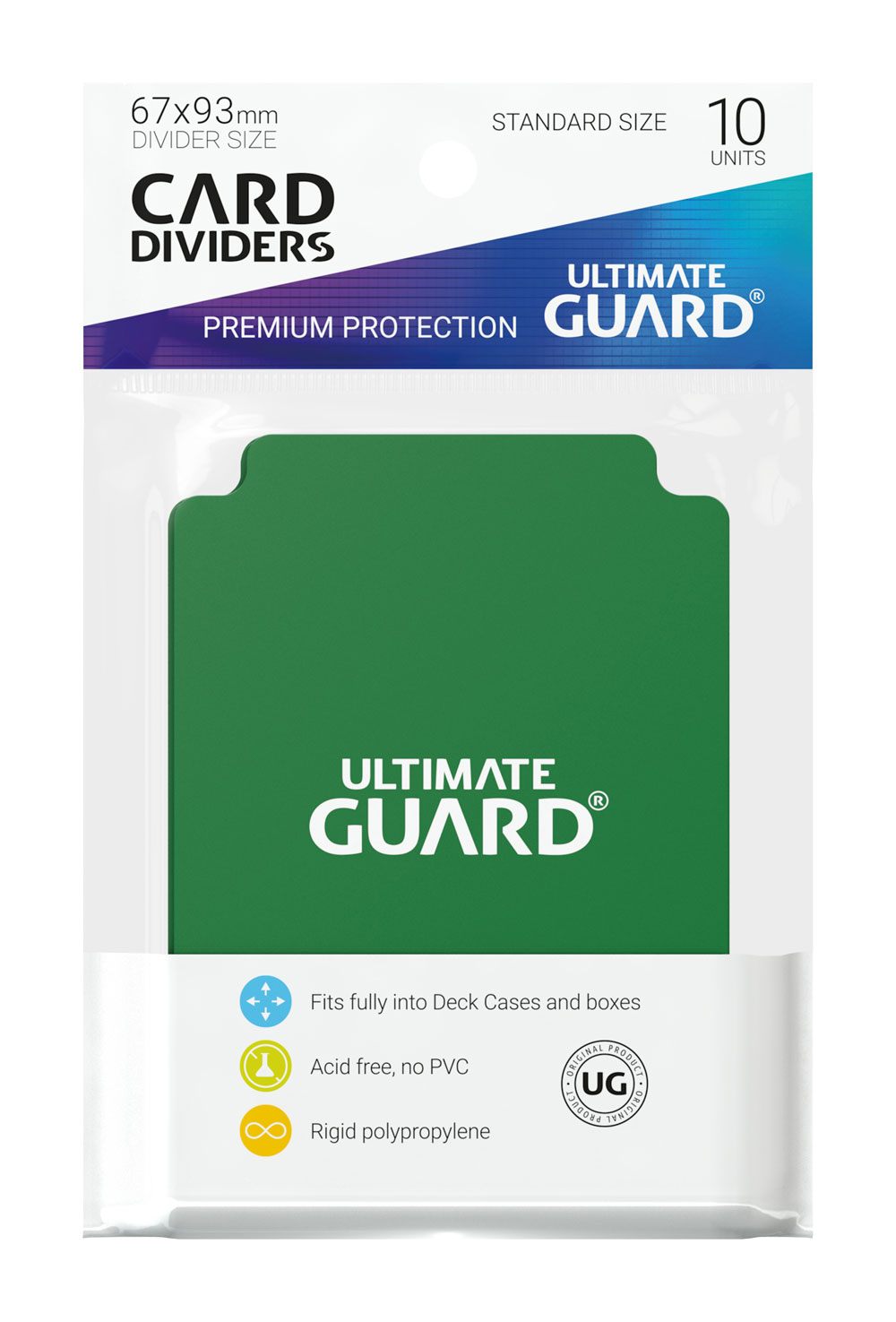 Ultimate Guard Card Dividers Standardstørrelse (10) - Grøn