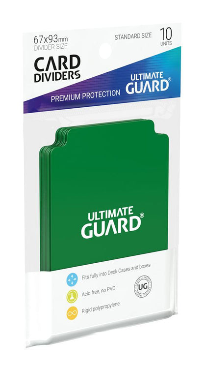 Ultimate Guard Card Dividers Standardstørrelse (10) - Grøn
